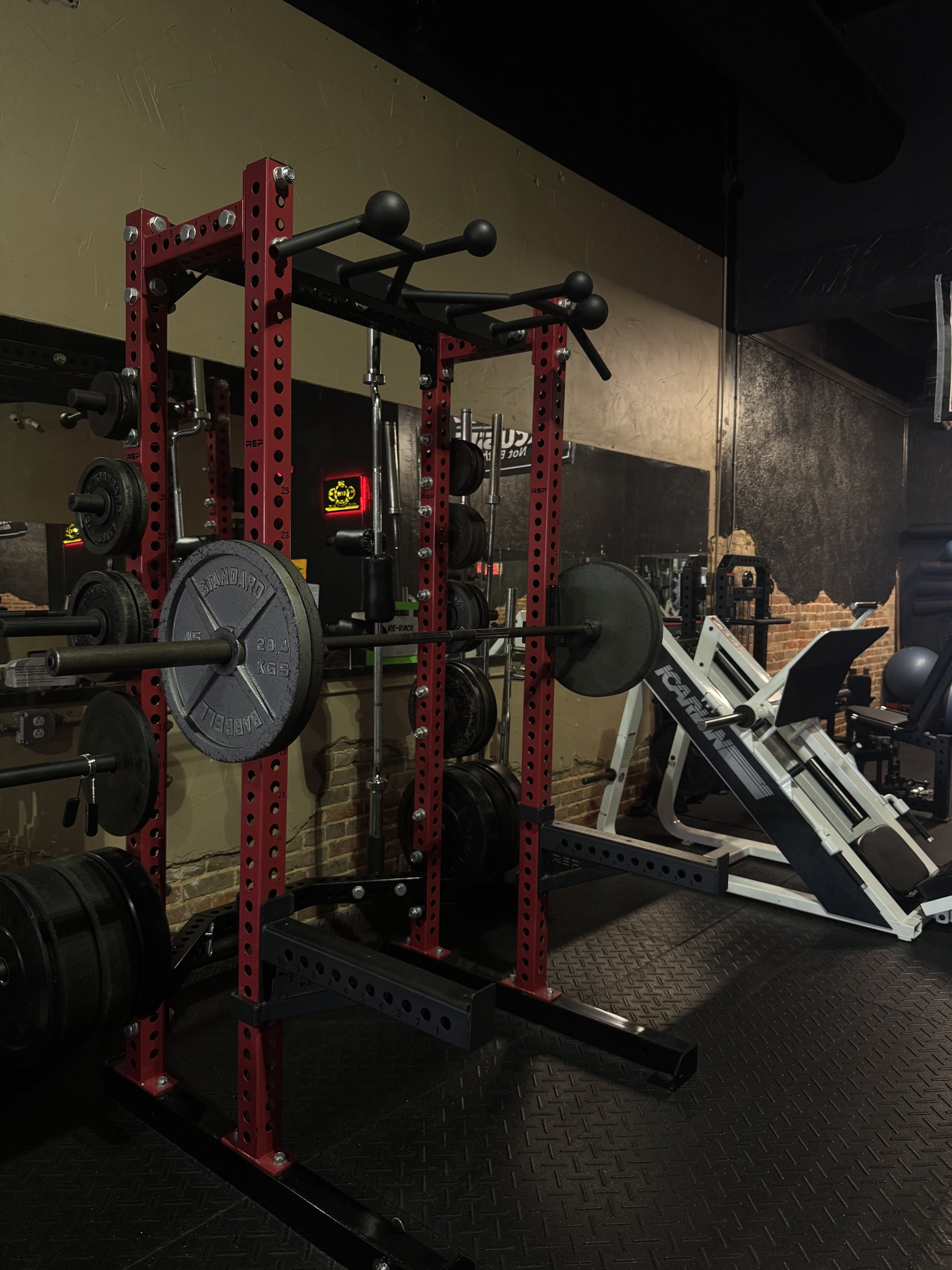 Red squat rack