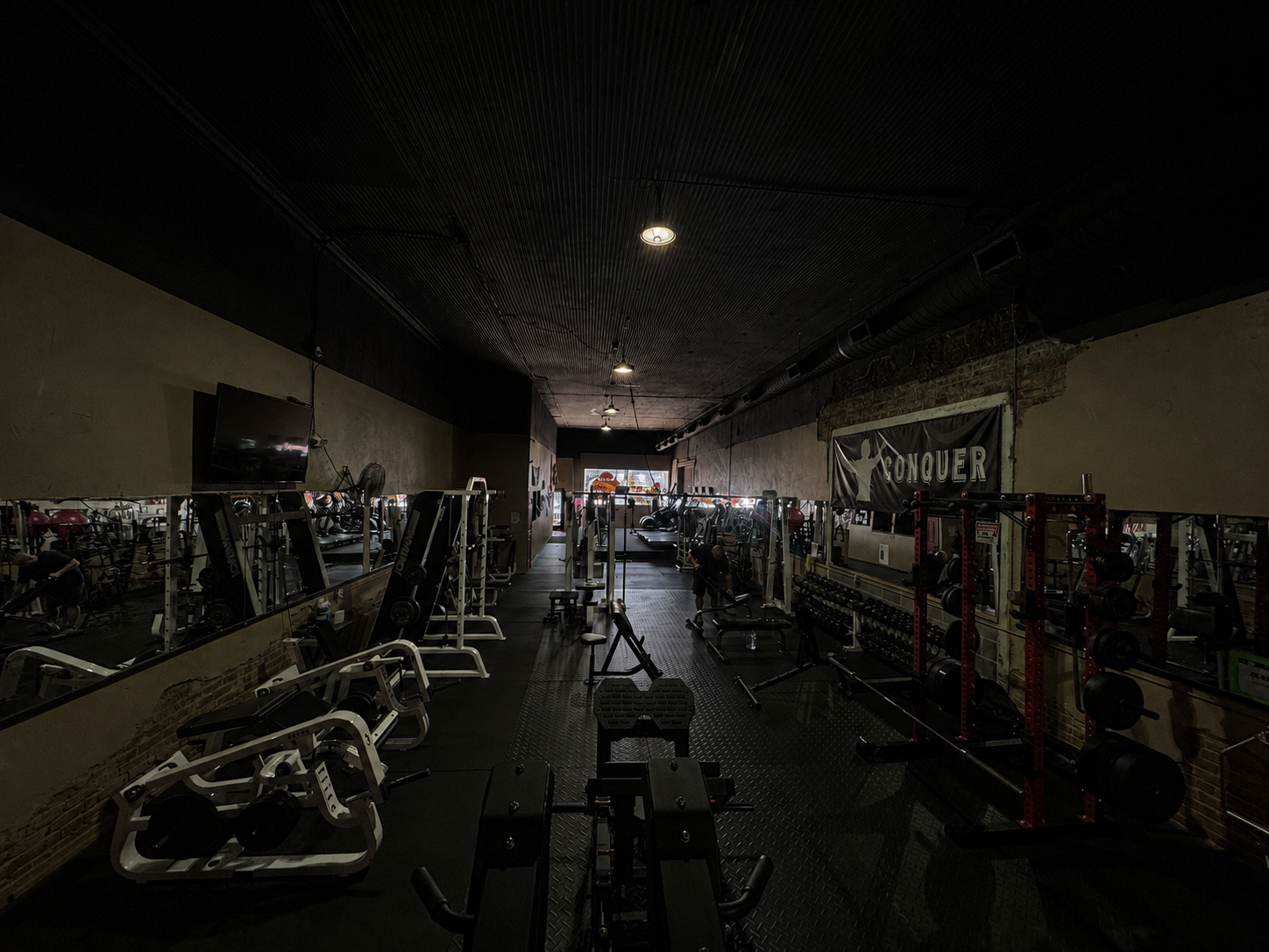 Gym floor with training stations