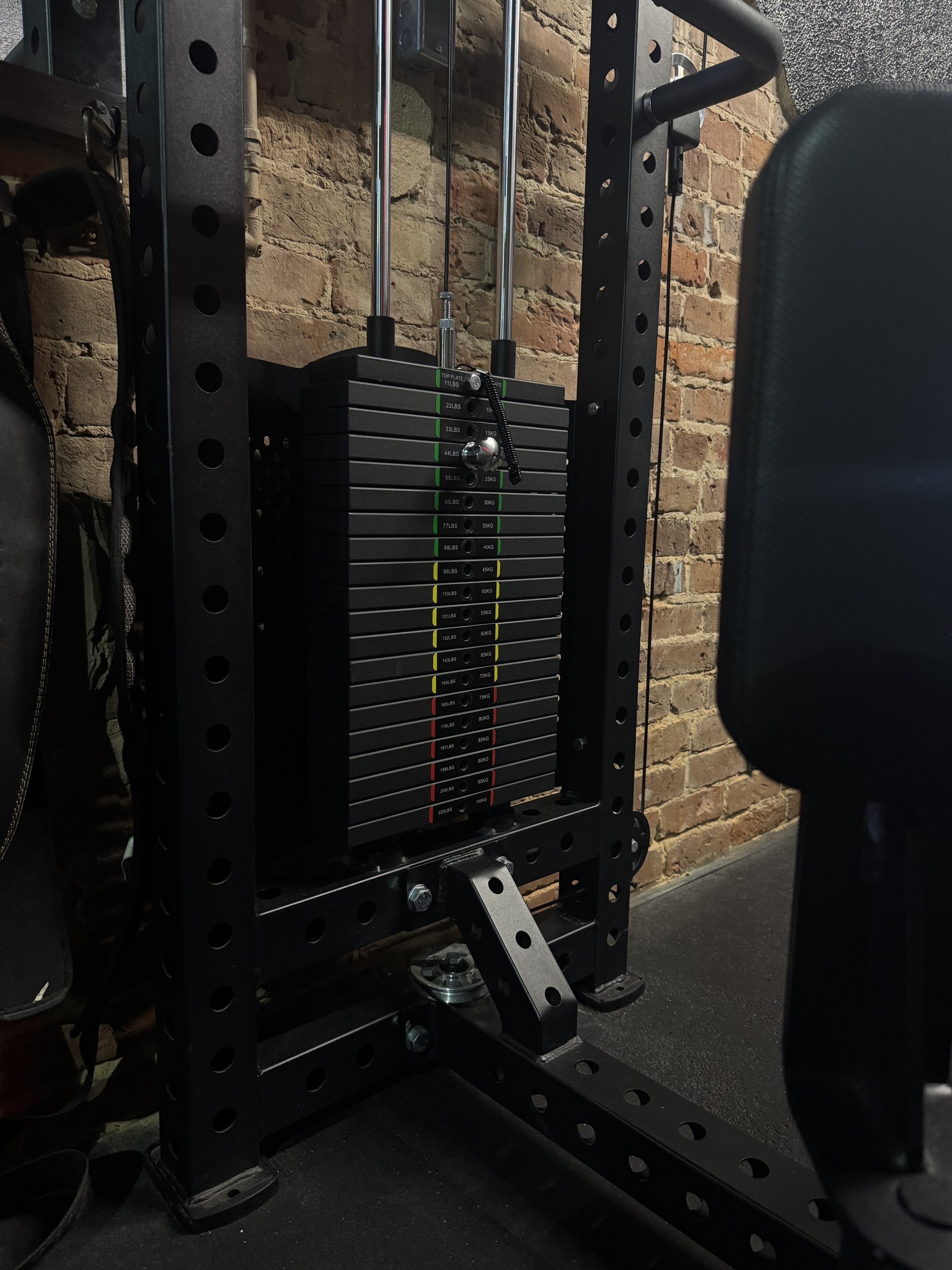 Cable weight stack detail