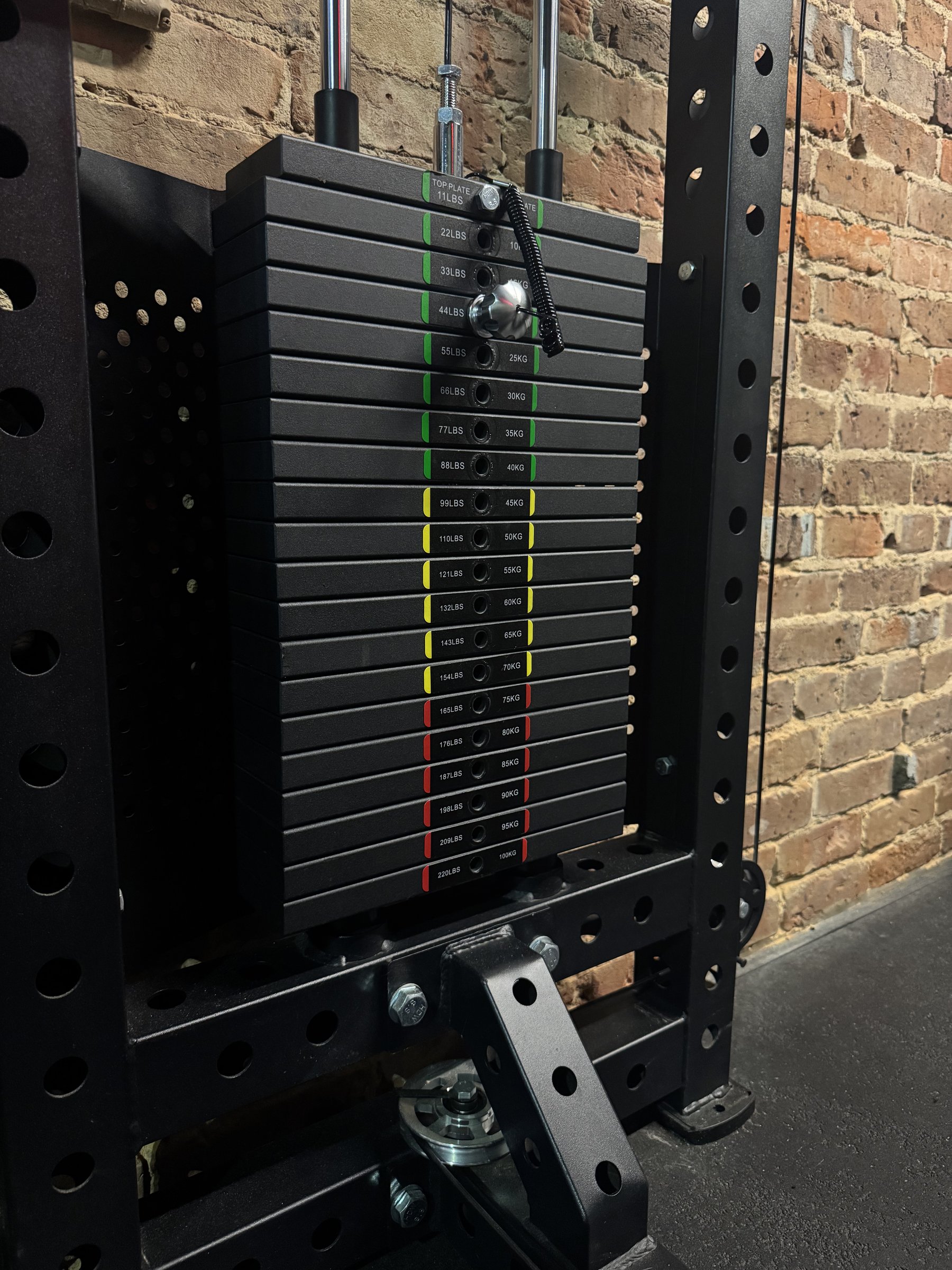 Cable weight stack detail
