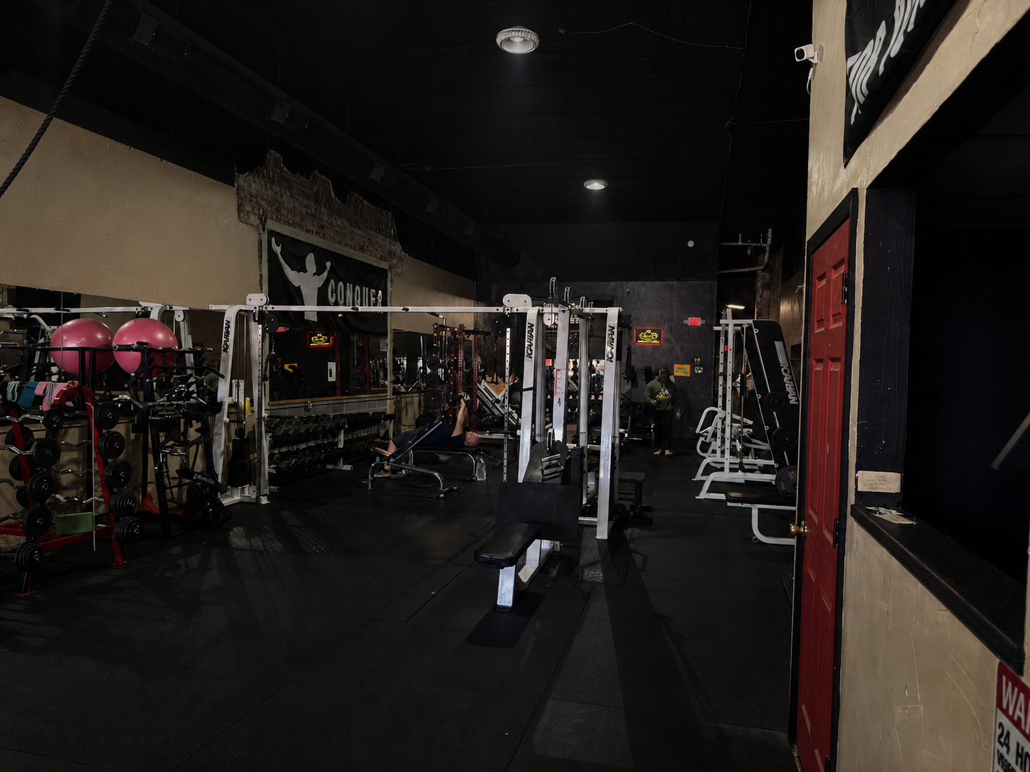 Gym floor with mixed equipment